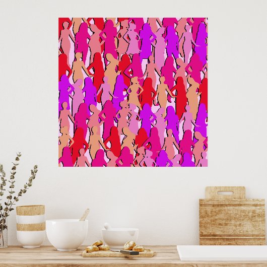 Rosa Silhouette Poster (Küche)