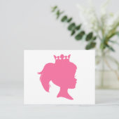 Rosa Silhouette Prinzessin T - Shirt und Geschenke Postkarte (Stehend Vorderseite)