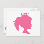 Rosa Silhouette Prinzessin T - Shirt und Geschenke Postkarte (Vorne/Hinten)