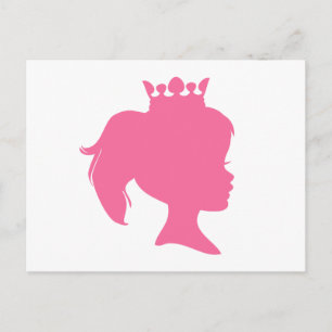 Rosa Silhouette Prinzessin T - Shirt und Geschenke Postkarte