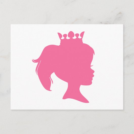 Rosa Silhouette Prinzessin T - Shirt und Geschenke Postkarte (Vorderseite)