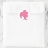 Rosa Silhouette Prinzessin T - Shirt und Geschenke Runder Aufkleber (Tasche)