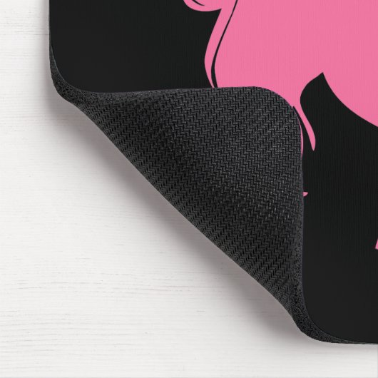 Rosa Silhouette-Prinzessin T-shirts und Geschenke Mousepad (Ecke)