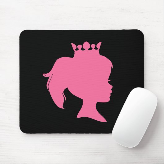 Rosa Silhouette-Prinzessin T-shirts und Geschenke Mousepad (Mit Mouse)