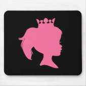 Rosa Silhouette-Prinzessin T-shirts und Geschenke Mousepad (Vorne)