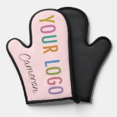 Rosa Silicone Oven Mitt mit Firmenlogo und Firmenn Ofenhandschuh (Vorderseite/Rückseite)