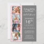 Rosa Silver Confetti Border Foto Brautparty Einladung (Rückseite)