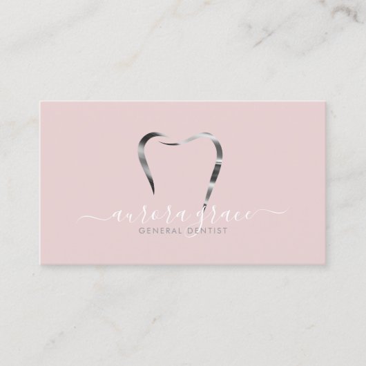 Rosa Silver Dental Elegante Visitenkarte (Vorderseite)