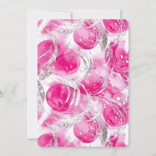 Rosa Silver Glam Circles Brautparty Einladung (Rückseite)