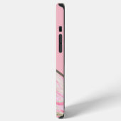 Rosa Silver Glitzer Marmormuster Mit Monogramm iPhone Hülle (Linke Seite)