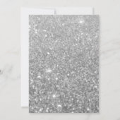 Rosa Silver Glitzer Princess Baby Dusche Einladung (Rückseite)