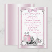 Rosa Silver Quinceanera 15. Geburtstag Einladungen (Vorne/Hinten)