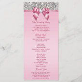 Rosa Silver Sequin Diamond Bow Wedding Program Programm (Rückseite)
