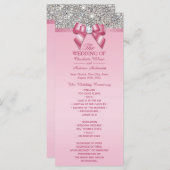Rosa Silver Sequin Diamond Bow Wedding Program Programm (Vorne/Hinten)