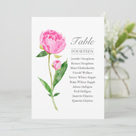 Rosa Single für Hochzeitstisch | Einladung
