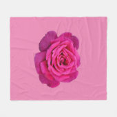 Rosa Single Rose Fleecedecke (Vorderseite (Horizontal))