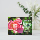 Rosa Single Rose Motivierend Zitat Postkarte (Stehend Vorderseite)