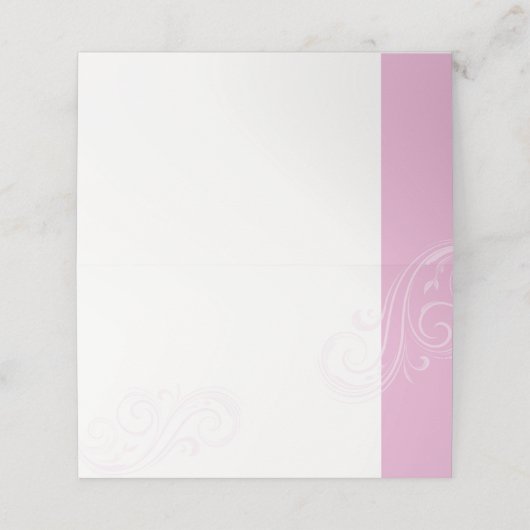 Rosa Sitzkarte, Caroline Wedding Collection Platzkarte (Außenseite Aufgefaltet)