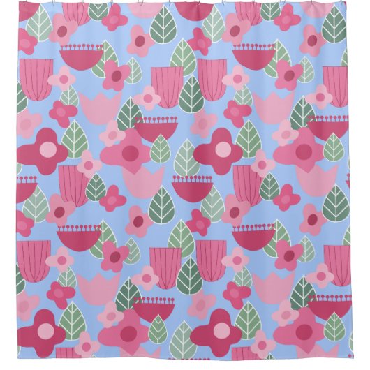 Rosa Skandinavier Frühling Duschvorhang (Vorderseite)