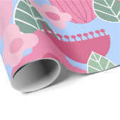 Rosa Skandinavier Frühling Geschenkpapier (Rolleneckpunkt)