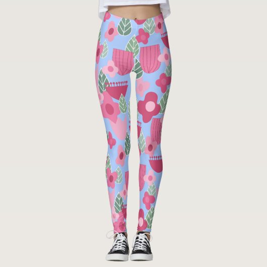 Rosa Skandinavier Frühling Leggings (Vorderseite)