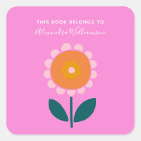 Rosa skandinavische Blume Personalisiertes Buchzei
