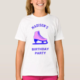 Rosa Skate Ice Skaten Geburtstagsparty T-Shirt