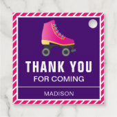 Rosa Skate Roller Skaten Geburtstagsparty Geschenkanhänger (Rückseite)