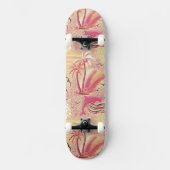 Rosa Skateboard im tropischen Paradies (Vorderseite)