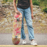 Rosa Skateboard im tropischen Paradies<br><div class="desc">Rosa Retropalette und tropisches Paradies</div>