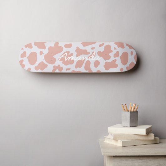 Rosa Skateboard Kuh drucken Girlande Rodeo (Wandkunst (Horz))