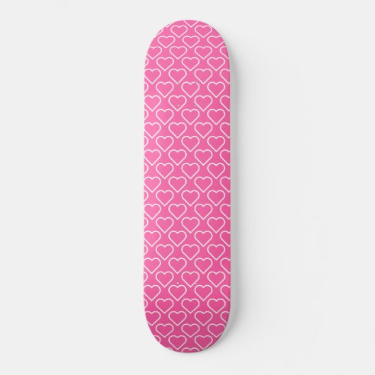 Rosa Skateboard mit Herz - Ihre Farben oder Text (Vorderseite)