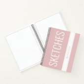Rosa Sketch mit großem Titel Individuelle Name Notizblock (Innenseite)