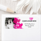Rosa Sketchy Hearts Wedding Address Label (Insitu)