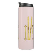 Rosa Skier und Polen | Vintage Skizze Thermosbecher (Nach rechts gedreht)