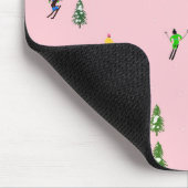 Rosa Skifahrer Ski Eröffnung Weihnachts-Skiurlaub Mousepad (Ecke)