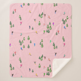 Rosa Skifahrer Ski Eröffnung Weihnachts-Skiurlaub Sherpadecke