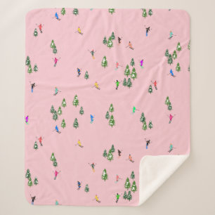 Rosa Skifahrer Ski Eröffnung Weihnachts-Skiurlaub Sherpadecke