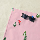 Rosa Skifahrer Ski Eröffnung Weihnachts-Skiurlaub Strandtuch (Beispiel)