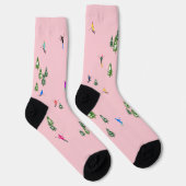 Rosa Skifahrer Skifahren Socken (Rechts)