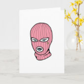 Rosa Skimaske Karte (Gelbe Blume)