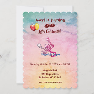 Rosa Skorpio (23. Oktober - 21. November) Geburtst Einladung