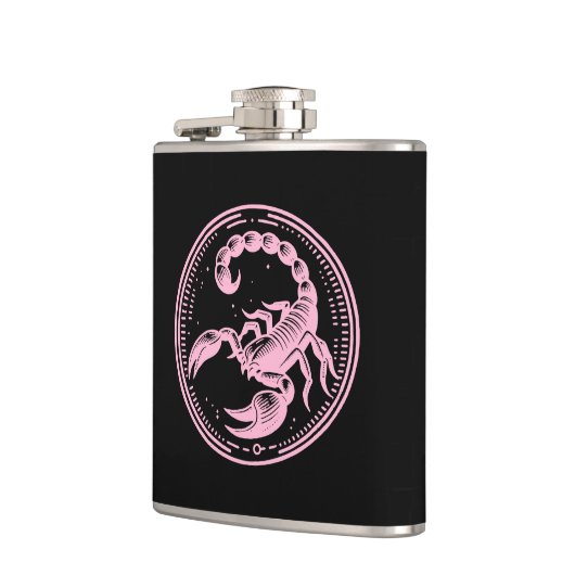 Rosa Skorpion Astrologie Zodiac Sign Skorpio Flachmann (Links)