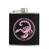 Rosa Skorpion Astrologie Zodiac Sign Skorpio Flachmann (Vorderseite)