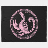 Rosa Skorpion Astrologie Zodiac Sign Skorpio Fleecedecke (Vorderseite (Horizontal))