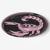 Rosa Skorpion Astrologie Zodiac Sign Skorpio Party Pappteller (Schrägansicht)