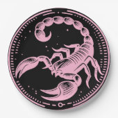 Rosa Skorpion Astrologie Zodiac Sign Skorpio Party Pappteller (Vorderseite)