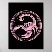 Rosa Skorpion Astrologie Zodiac Sign Skorpio Poster (Vorne)