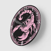Rosa Skorpion Astrologie Zodiac Sign Skorpio Runde Wanduhr (Winkel)