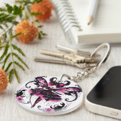 Rosa Skorpion Astrologie Zodiac Sign Skorpio Schlüsselanhänger (Vorderseite rechts)